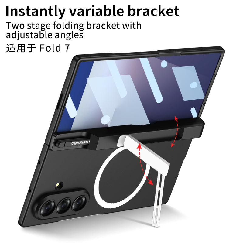 Magnetic Hinge Hidden Bracket All-included Case With Pen Box For Galaxy Z Fold 7