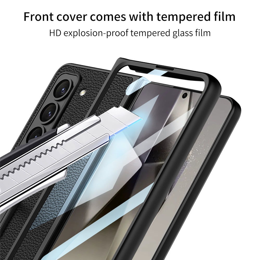 Luxury Leather Shockproof Phone Case With Screen Protector For Galaxy Z Fold6