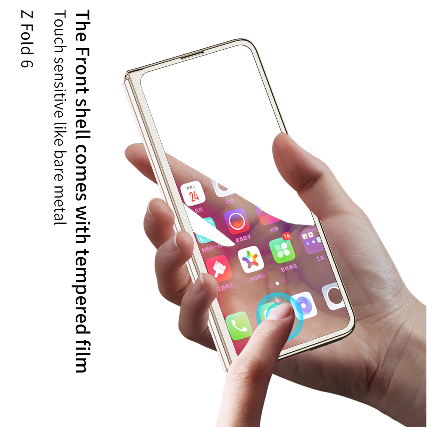 Transparent Electroplating Protective Phone Case With Pen Tray Shell and Film For Galaxy Z Fold6