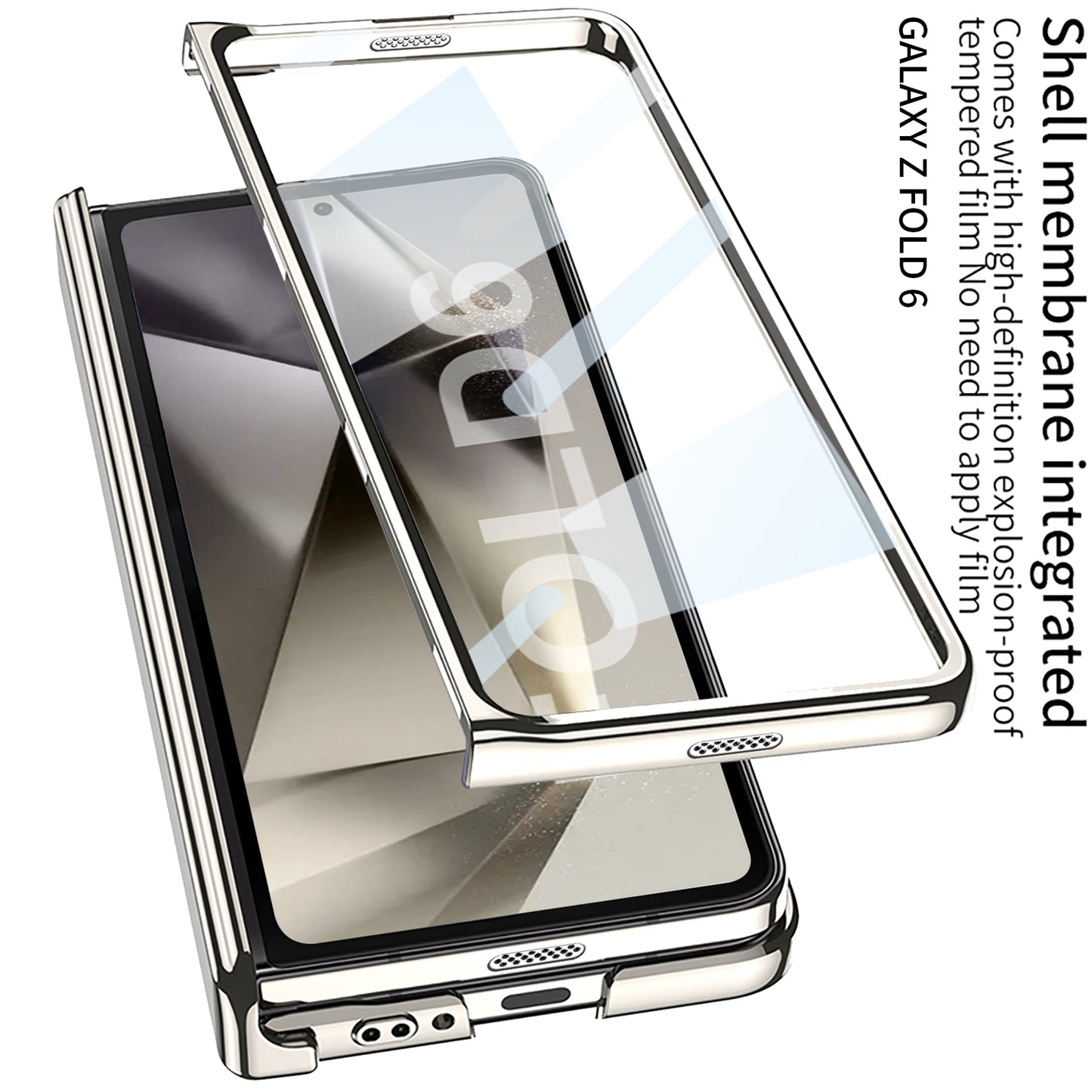 Transparent Magnetic Hinge Shockproof Phone Case With Screen Protector For Galaxy Z Fold6