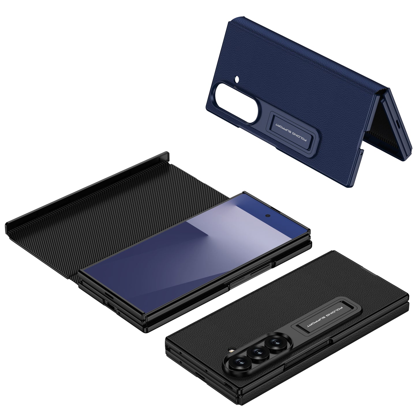 Business Leather Phone Case With With Magnetic Hinge Protection For Galaxy Z TriFold