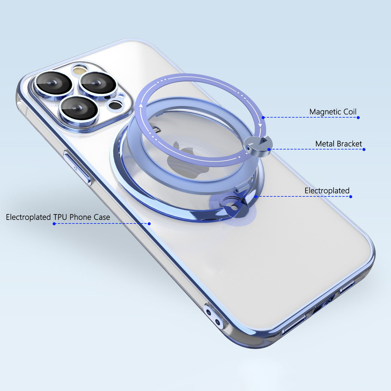 Magnetic Suction Bracket Electroplated Anti-fall Protective iPhone Case