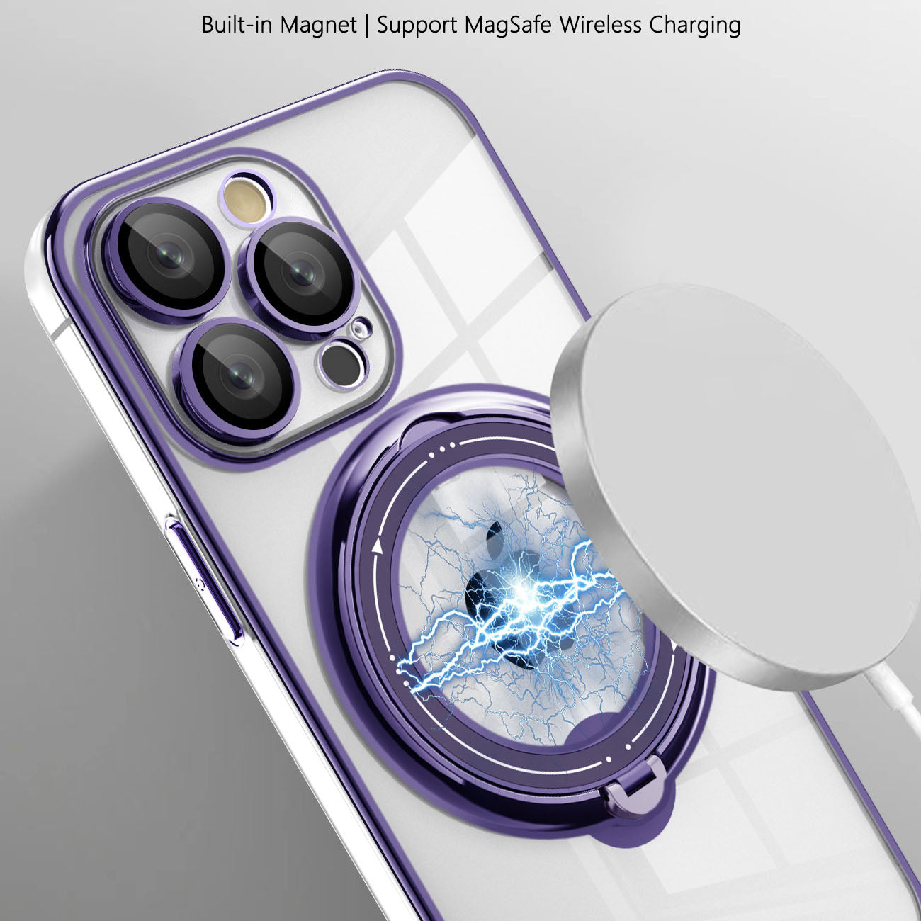 Magnetic Suction Bracket Electroplated Anti-fall Protective iPhone Case