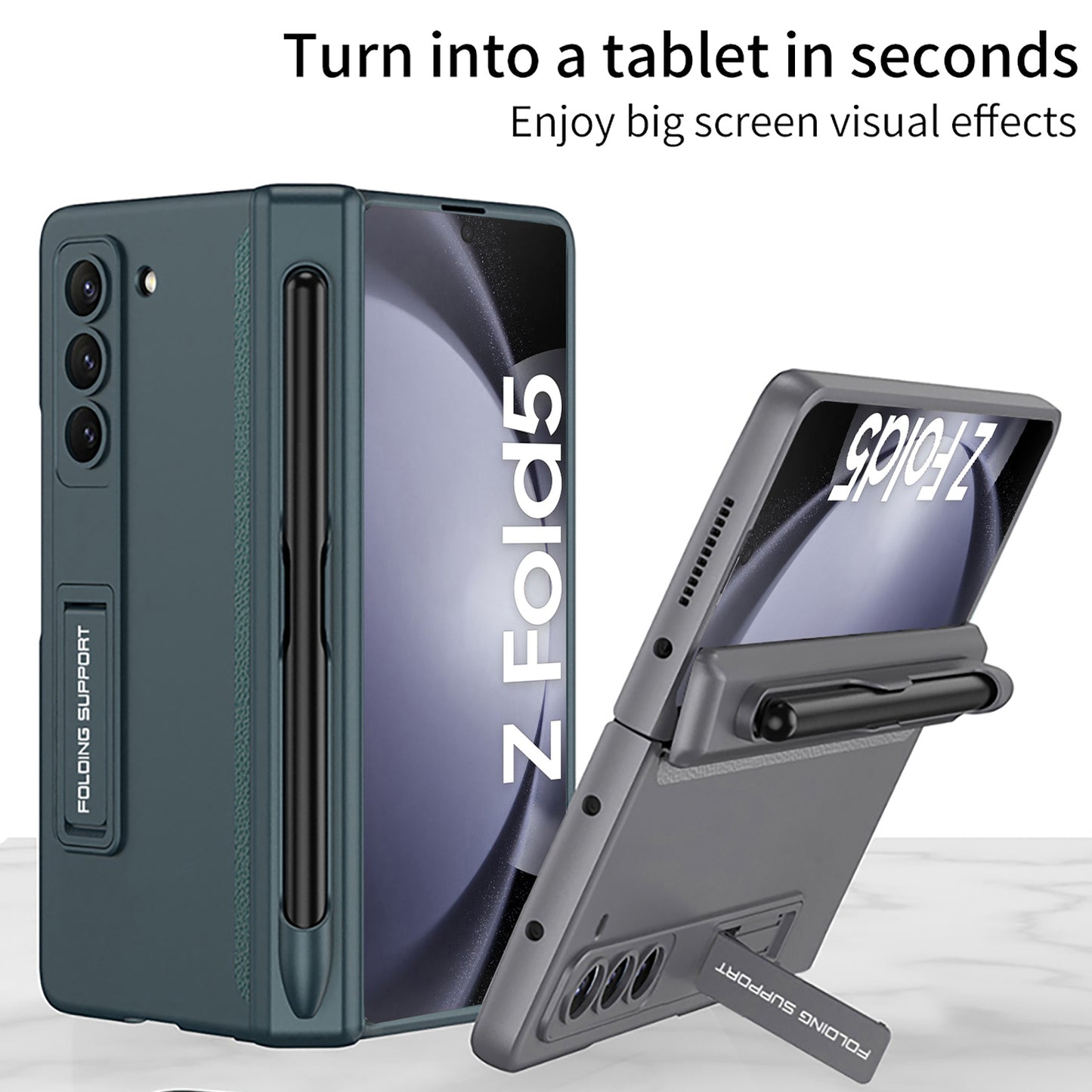 Magnetic Hinge S Pen Slot Ultra-Thin Phone Case For Samsung Galaxy Z Fold5 Fold4 Fold3 - mycasety2023 Mycasety