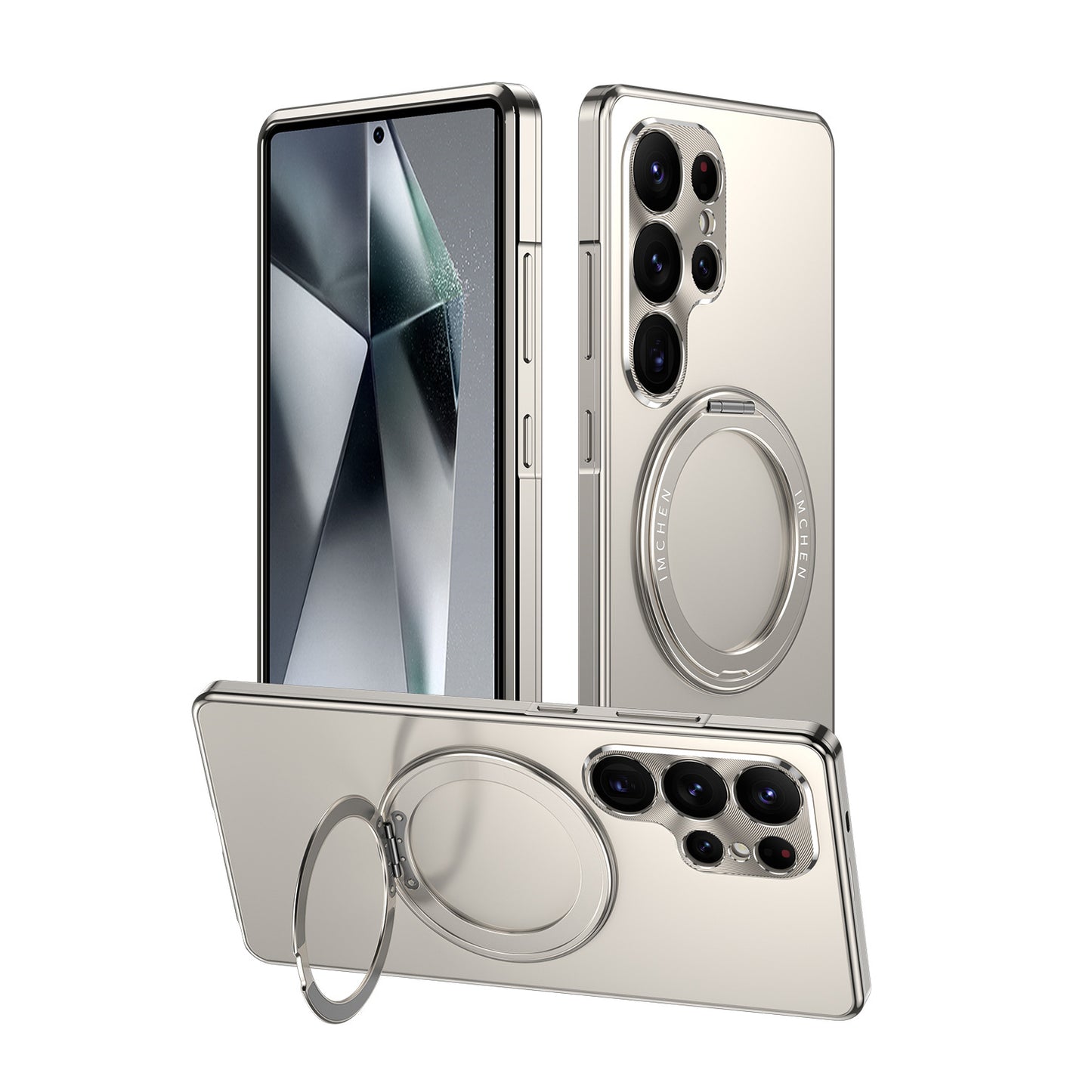 Magnetic Aluminum Metal Frame Phone Case With Bracket For Galaxy S25Ultra