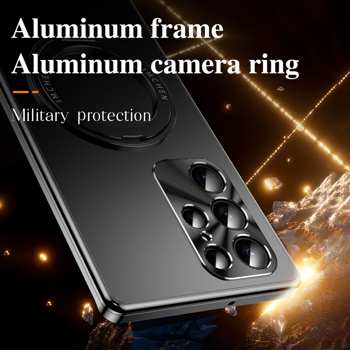 Magnetic Aluminum Metal Frame Phone Case With Bracket For Galaxy S25Ultra