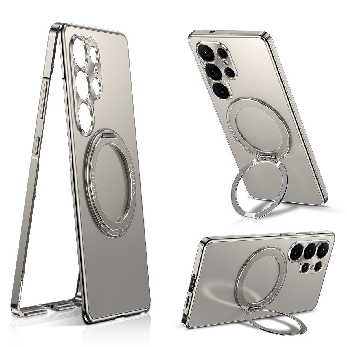 Magnetic Aluminum Metal Frame Phone Case With Bracket For Galaxy S25Ultra