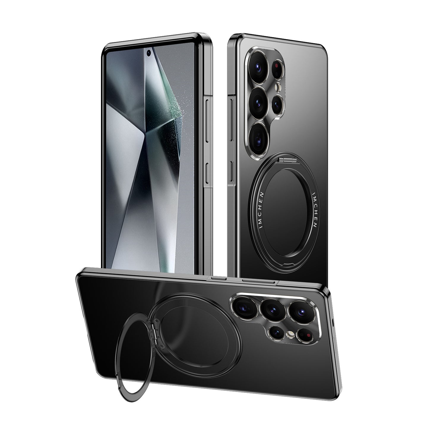Magnetic Aluminum Metal Frame Phone Case With Bracket For Galaxy S25Ultra
