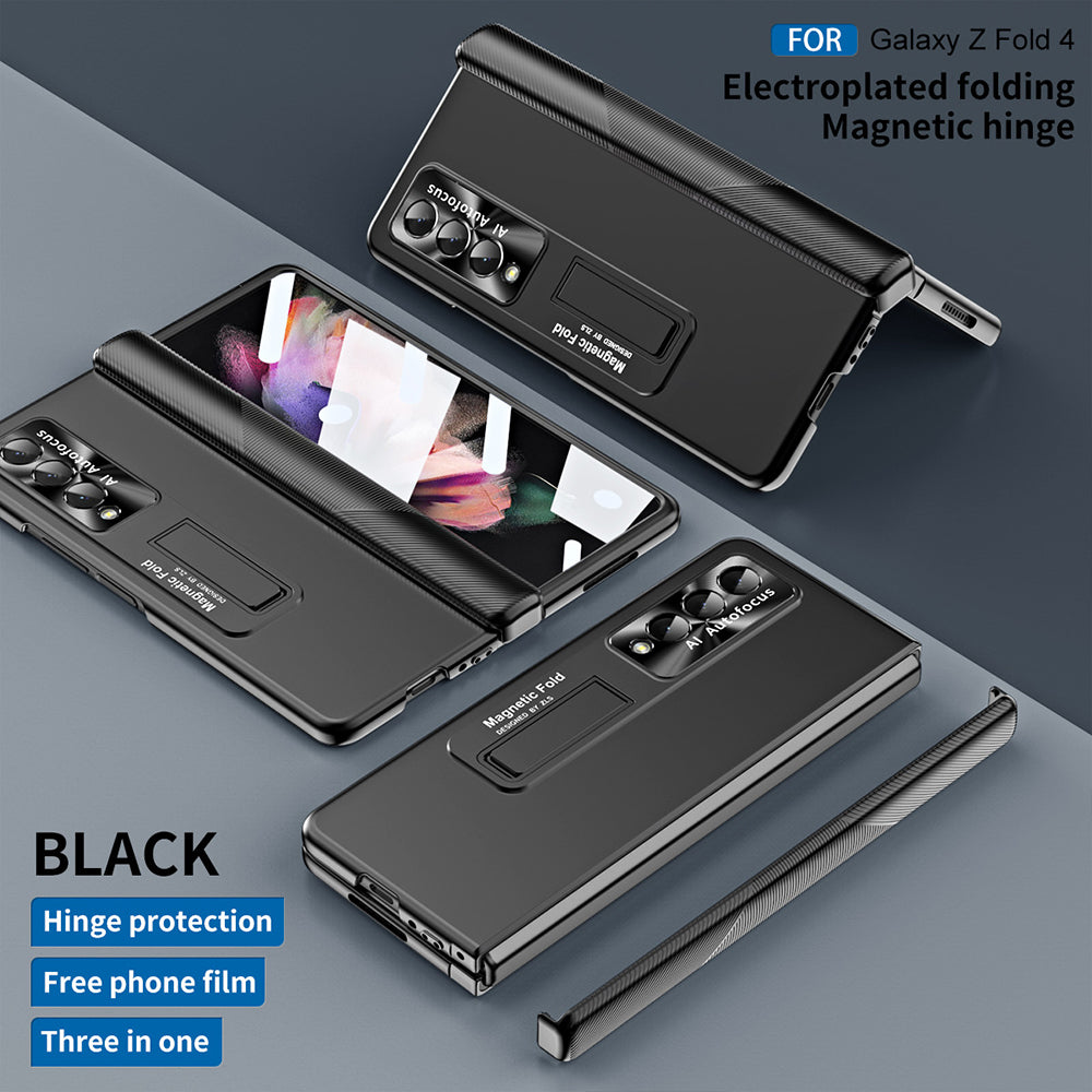 Electroplated Magnetic Hinge All-inclusive Protective Phone Case For Samsung Galaxy Z Fold3 Fold4 Fold5 - Mycasety Mycasety
