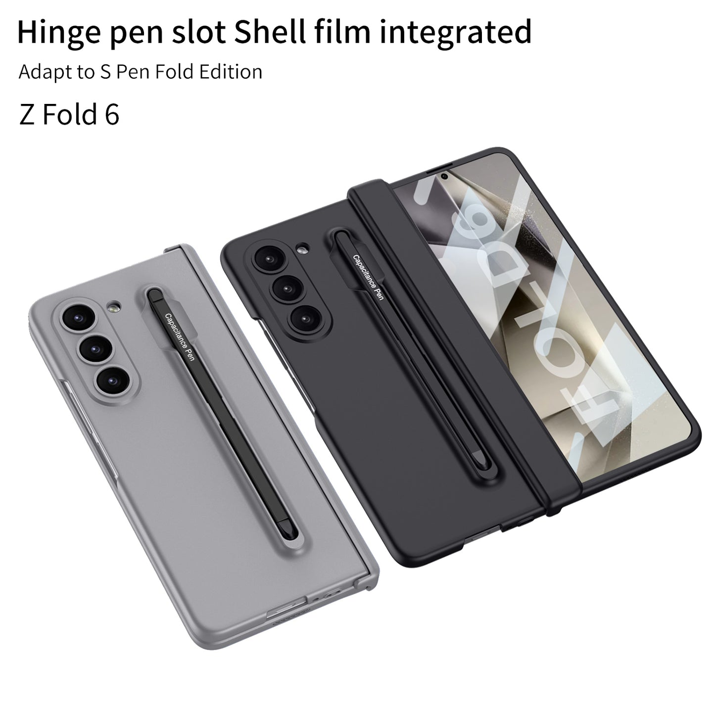 Magnetic Hinge Anti-fall Protective Phone Case With Pen Tray Shell and Film For Galaxy Z Fold6