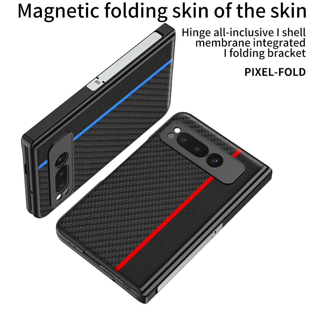 Magnetic All-inclusive Leather Case With Tempered Film For Google Pixel Fold With Invisible Bracket - mycasety2023 Mycasety