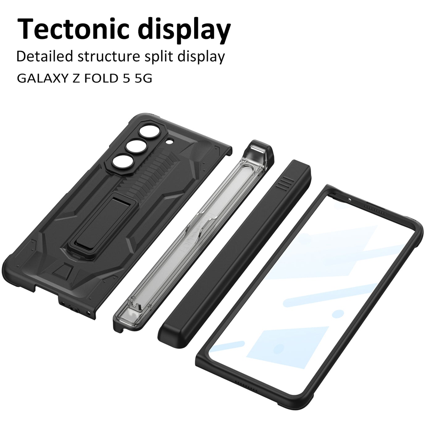 Armor All-included Magnetic Hinge Slide Pen Case Holder Phone Case With Back Screen Protector For Samsung Galaxy Z Fold3 Fold4 Fold5 - Mycasety Mycasety