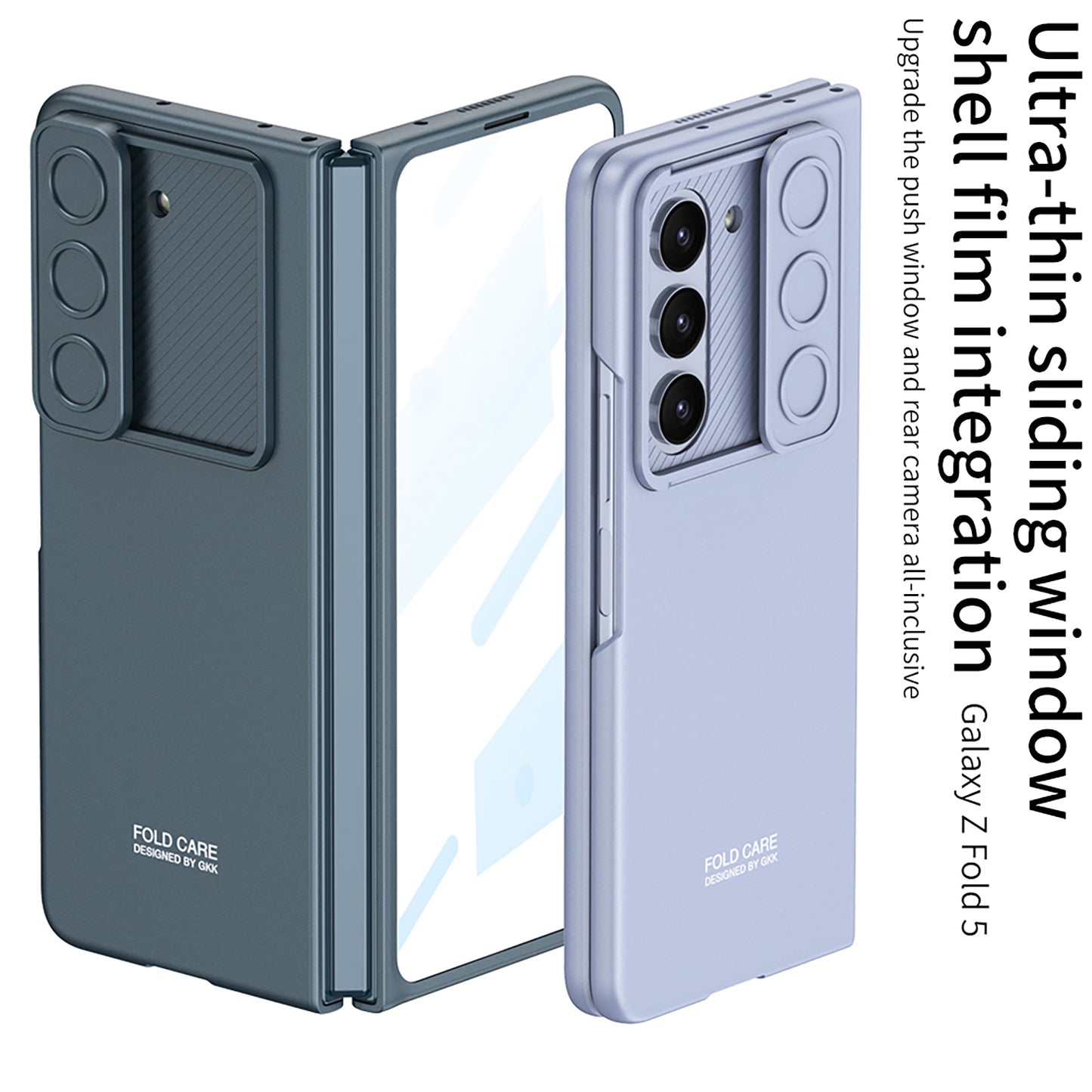 All-inclusive Lens Slide Protector Phone Case With Back Screen Protector For Samsung Galaxy Z Fold5 - Mycasety Mycasety
