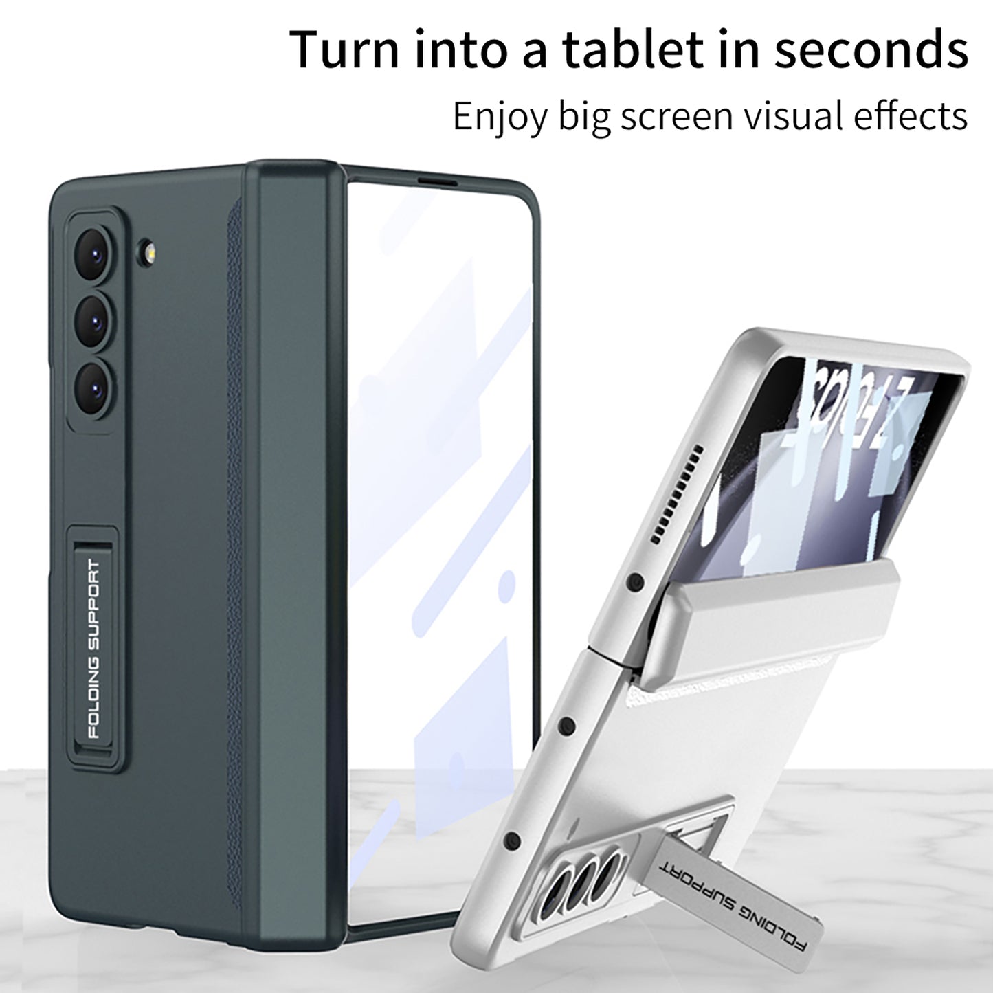 Magnetic Hinge Hidden Bracket All-included Case With Back Screen Protector For Samsung Galaxy Z Fold 6/5/4/3