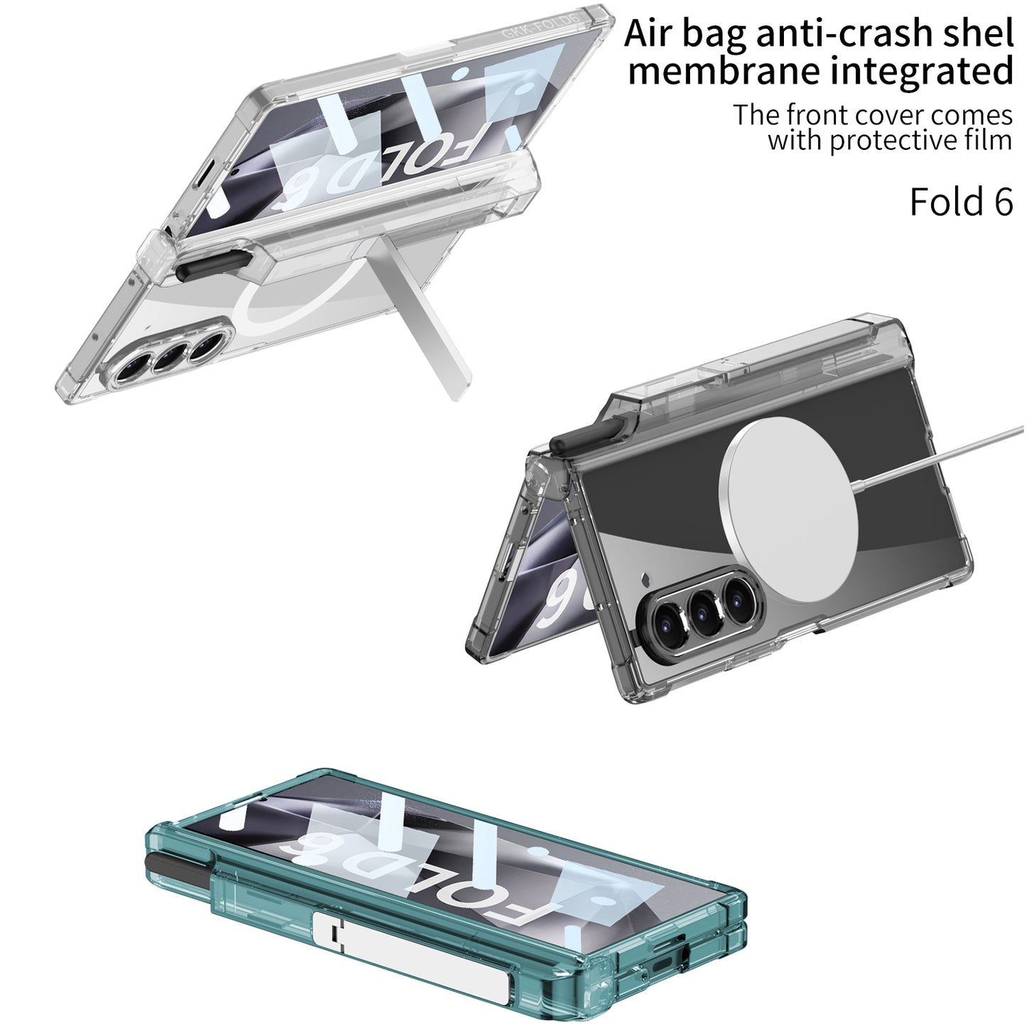 Magnetic Shockproof Phone Case With Screen Glass Protector & Pen Box Higne For Galaxy Z Fold 6/5