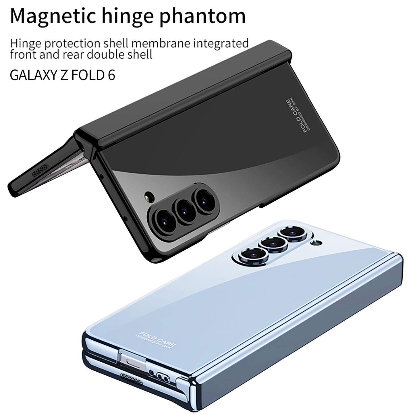 Transparent Magnetic Hinge Shockproof Phone Case With Screen Protector For Galaxy Z Fold6