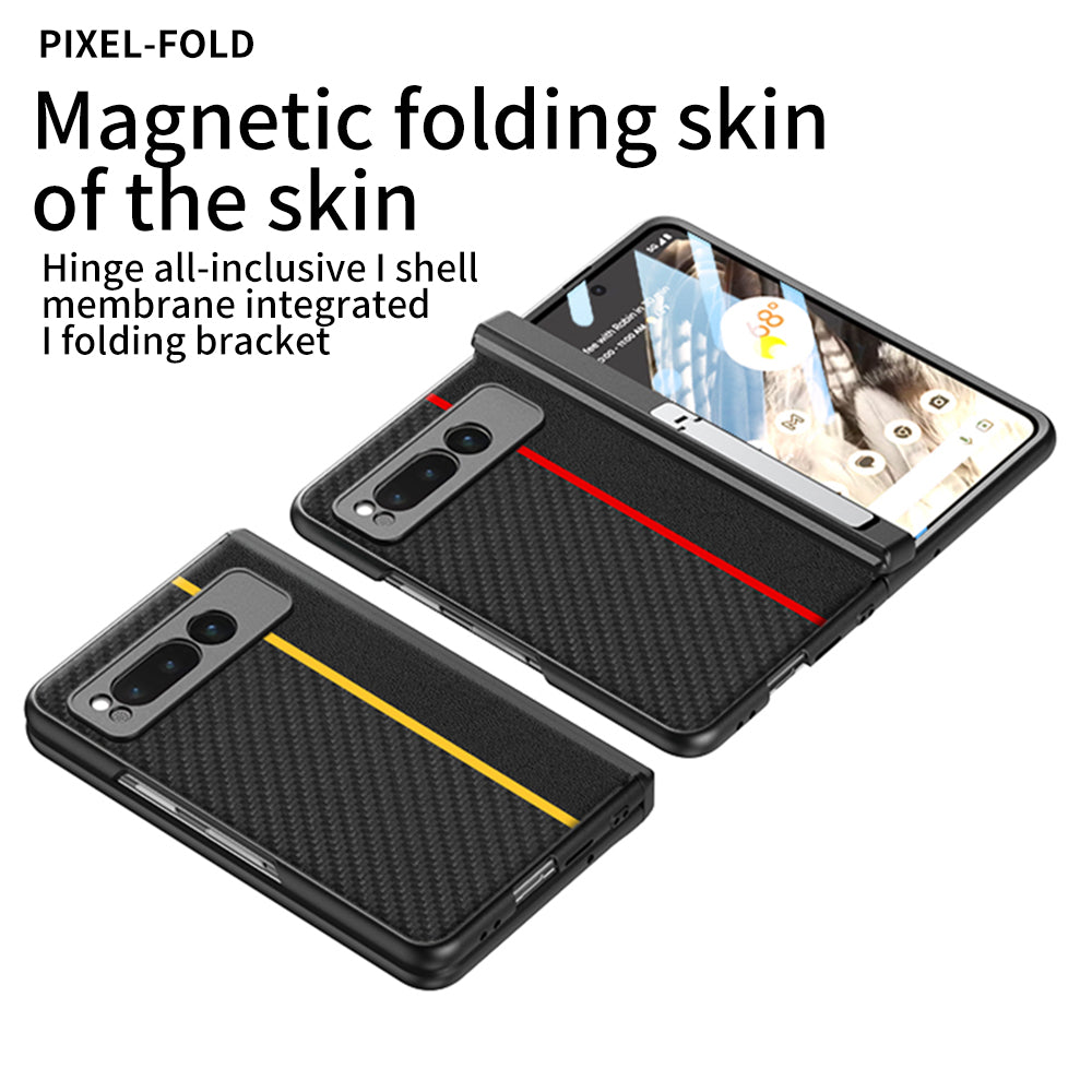 Magnetic All-inclusive Leather Case With Tempered Film For Google Pixel Fold With Invisible Bracket - mycasety2023 Mycasety