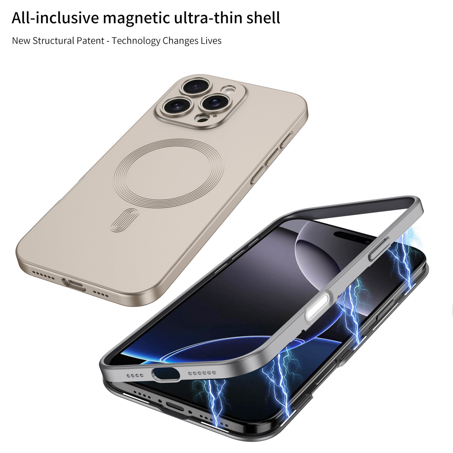 Magnetic 2 in 1  Shockproof iPhone Case With Magsafe With Touch Control Buttons