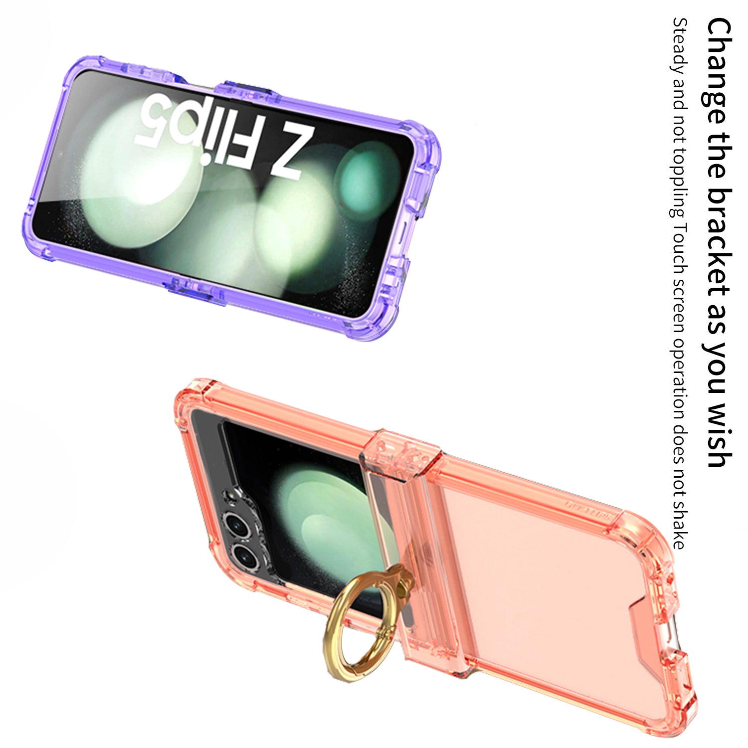 Samsung Galaxy Z Flip5 Flip4 Flip3 | Airbag Ring Hinge Phone Case - mycasety2023 Mycasety