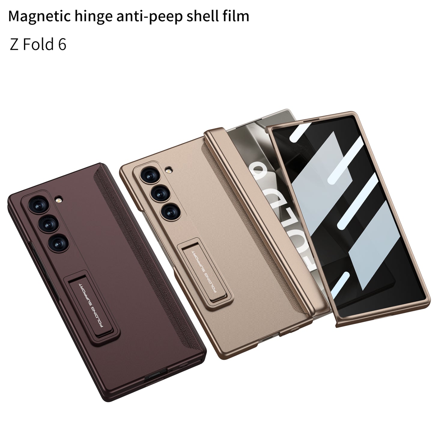 Magnetic Hinge Bracket Shockproof Phone Case With Anti-peeping Back Screen Protector For Galaxy Z Fold 6/5/4/3