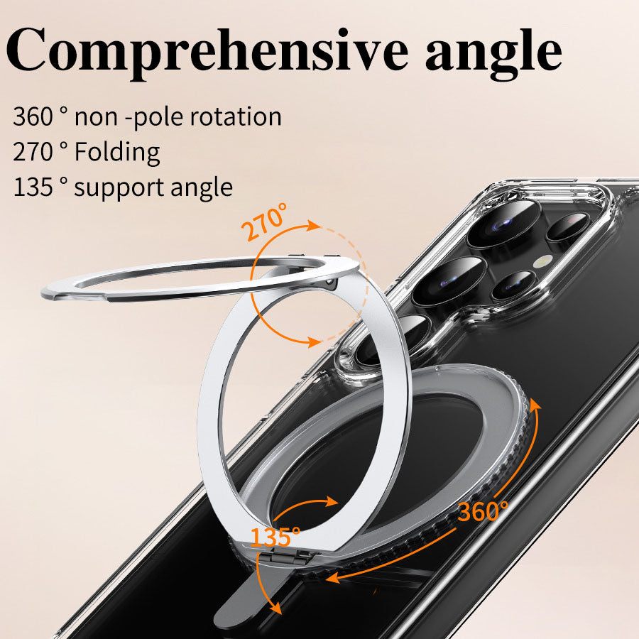 Magnetic Rotating Bracket Clear Phone Case For Galaxy