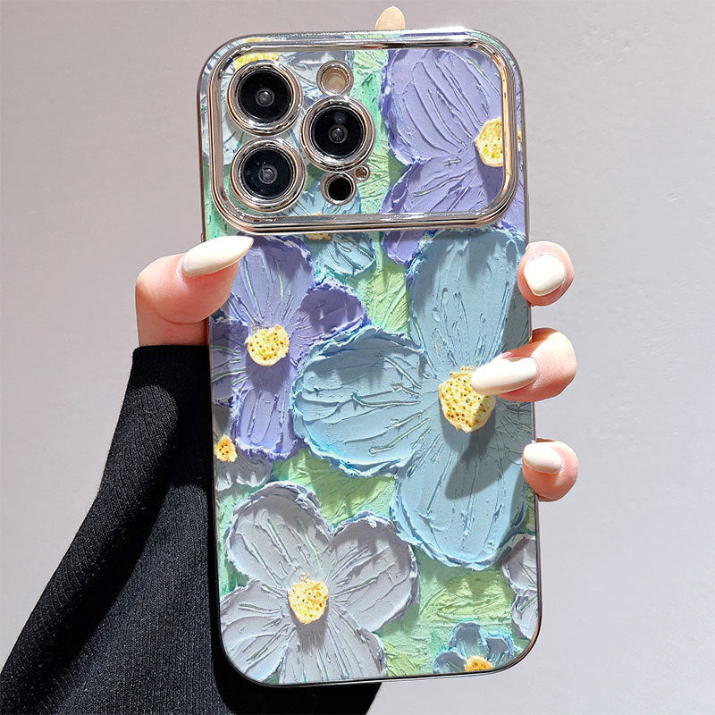 Oil Painting Flower iPhone Case With Bracelet