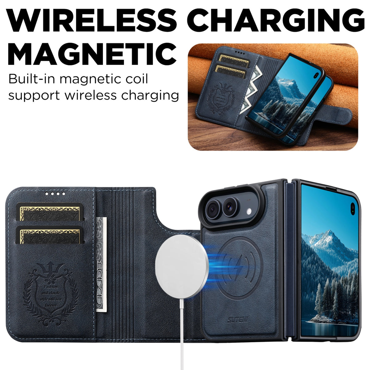 iPhone Duo | 2-in-1 Magnetic Leather Wallet Case with Detachable Folio