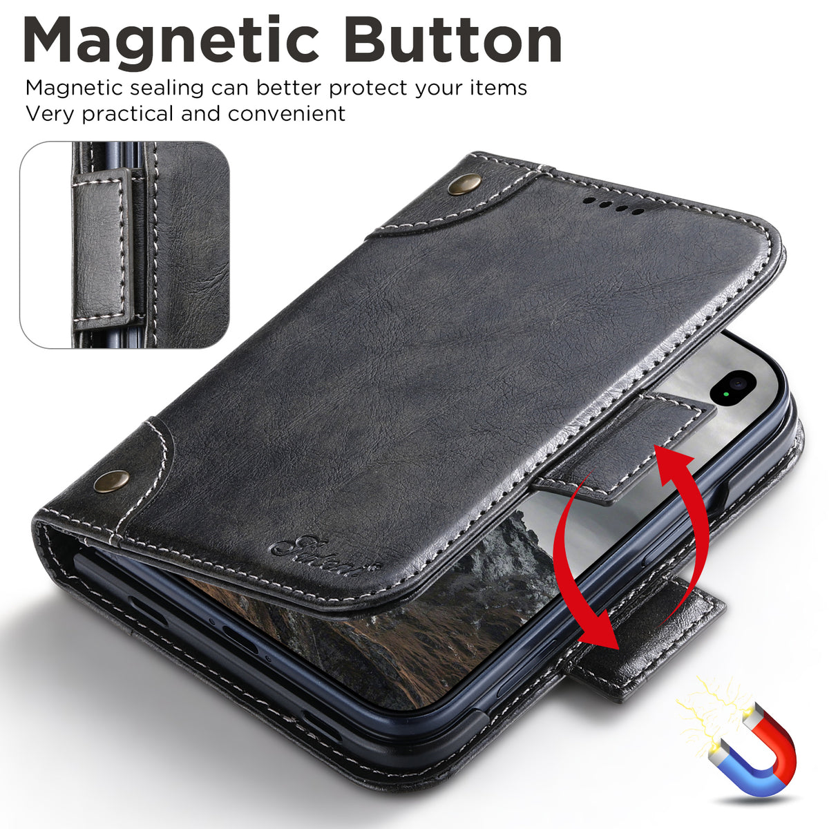 iPhone Duo | Classic Leather Wallet Case with Easy-Access Card Slots
