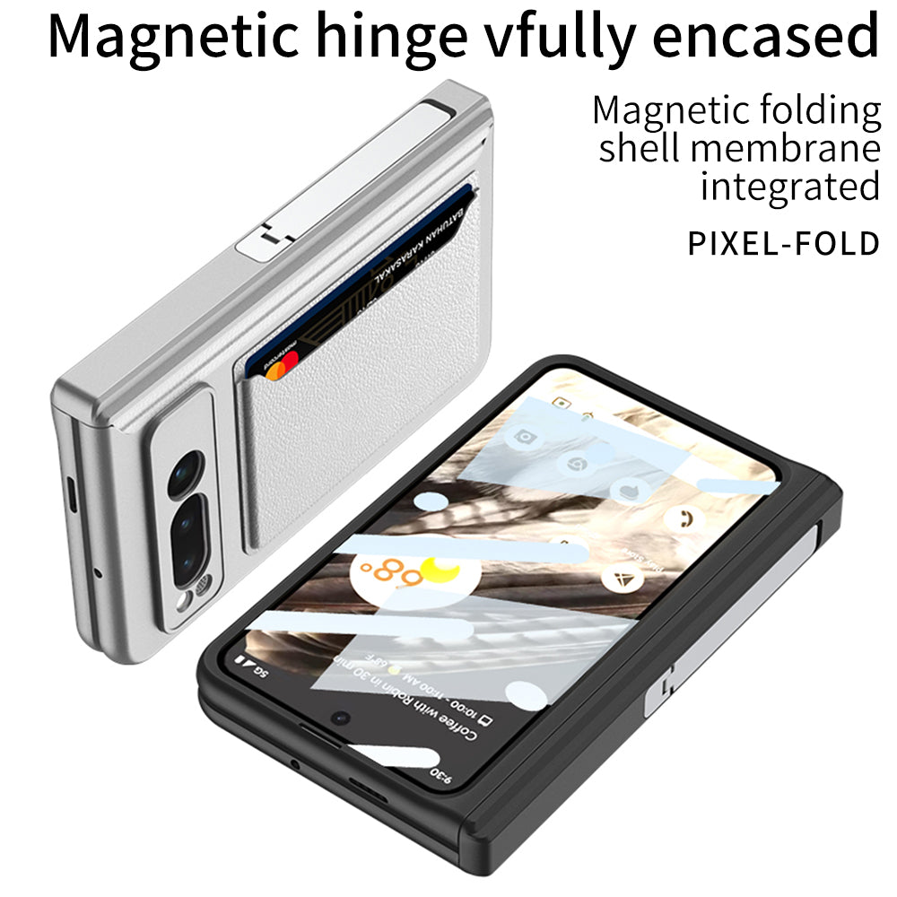 Magnetic Folding All-inclusive Leather Case With Tempered Film For Google Pixel Fold With Damped Folding Bracket & Card Holder - mycasety2023 Mycasety