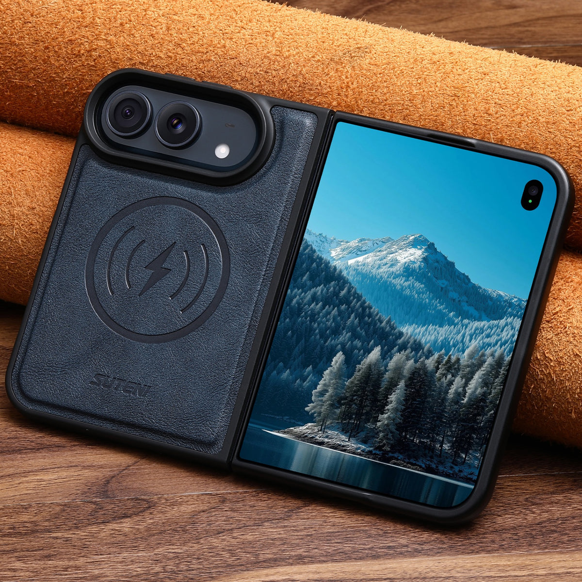 iPhone Duo | Classic Magnetic Leather Case with Wireless Charging Support