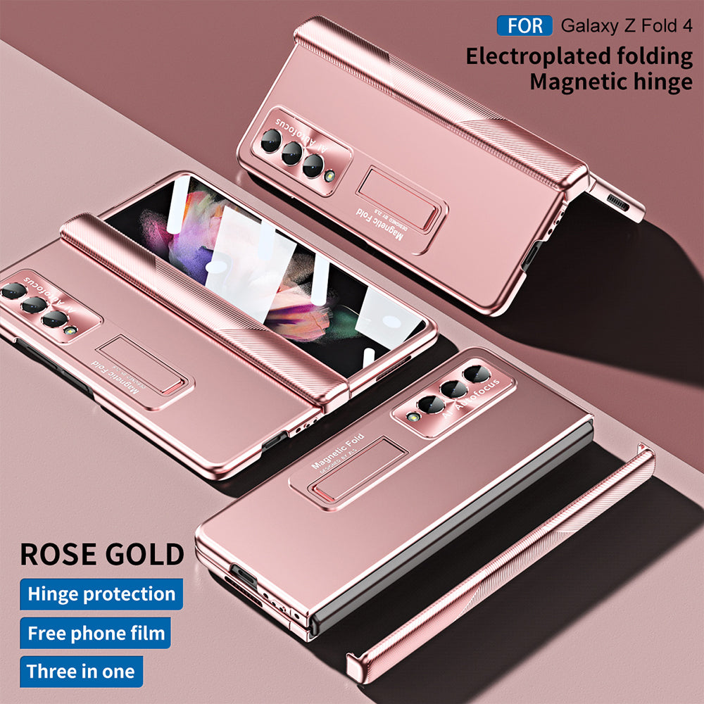Electroplated Magnetic Hinge All-inclusive Protective Phone Case For Samsung Galaxy Z Fold3 Fold4 Fold5 - mycasety2023 Mycasety