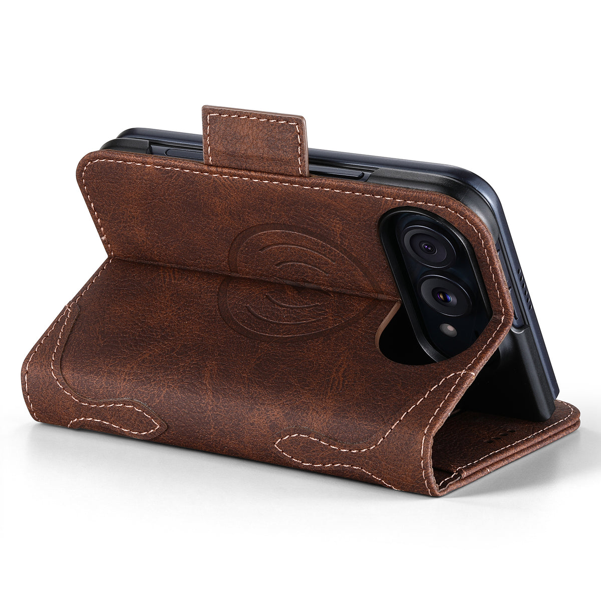 iPhone Duo | Vintage Leather Wallet Case with Card Slots & Stand