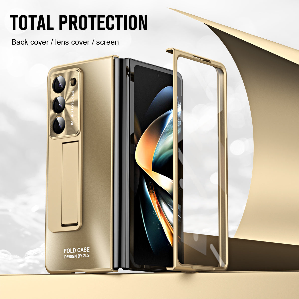 Frosted Electroplating Shockproof Phone Case With Front Screen Protector & Bracket For Galaxy Z Fold6/5/4/3