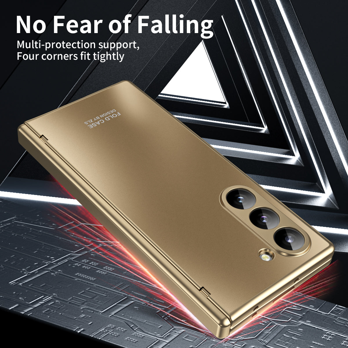 Electroplating Shockproof Phone Case With Back Screen Protector Film For Galaxy Z Fold 6/5/4/3/2