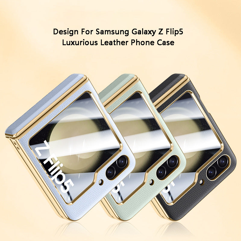 Luxurious Leather All-inclusive Protection Phone Case For Samsung Galaxy Z Flip5
