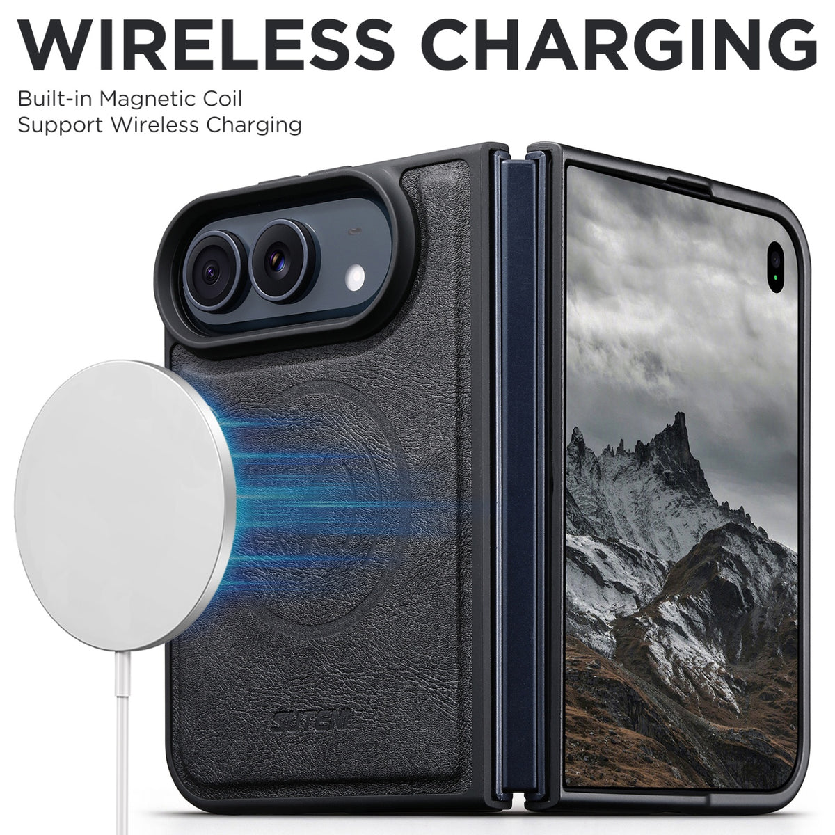 iPhone Duo | Classic Magnetic Leather Case with Wireless Charging Support