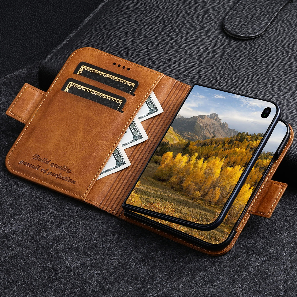iPhone Duo | Minimalist Leather Wallet Case with Card Slots & Cash Pocket