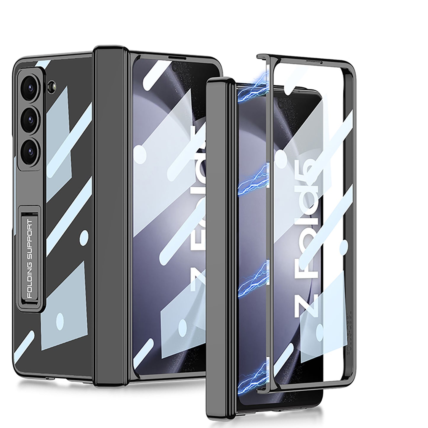 Magnetic Hinge Invisible Bracket Electroplated Protective Phone Case For Samsung Galaxy Z Fold5 Fold4 - mycasety2023 Mycasety