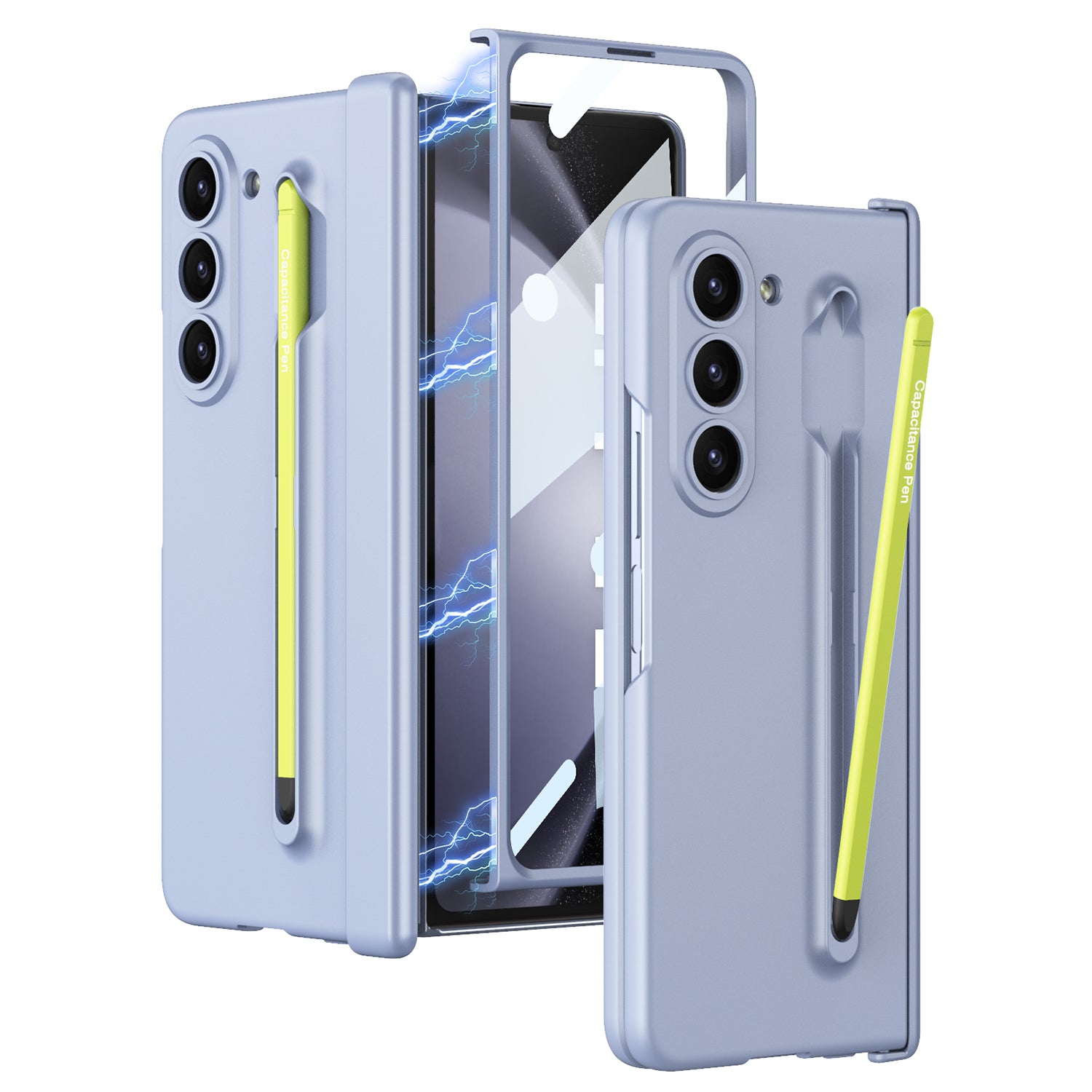 Magnetic Hinge Anti-fall Protective Phone Case With Pen Tray Shell and Film For Samsung Galaxy Z Fold5 - mycasety2023 Mycasety