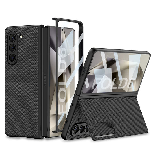 Luxury Leather Shockproof Phone Case With Back Screen Protector For Galaxy Z Fold6