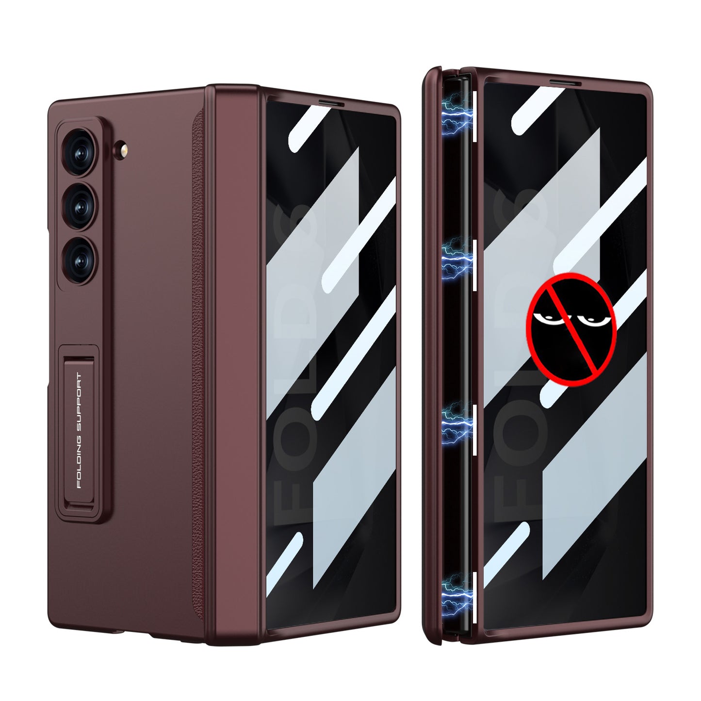 Magnetic Hinge Bracket Shockproof Phone Case With Anti-peeping Back Screen Protector For Galaxy Z Fold 6/5/4/3