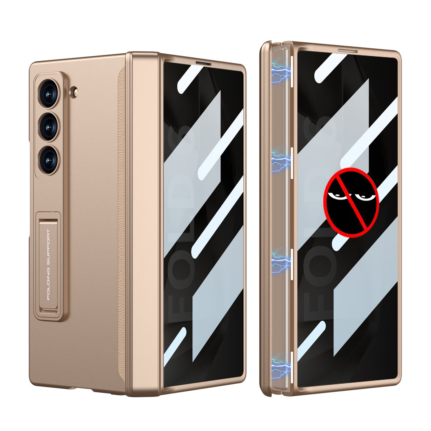 Magnetic Hinge Bracket Shockproof Phone Case With Anti-peeping Back Screen Protector For Galaxy Z Fold 6/5/4/3