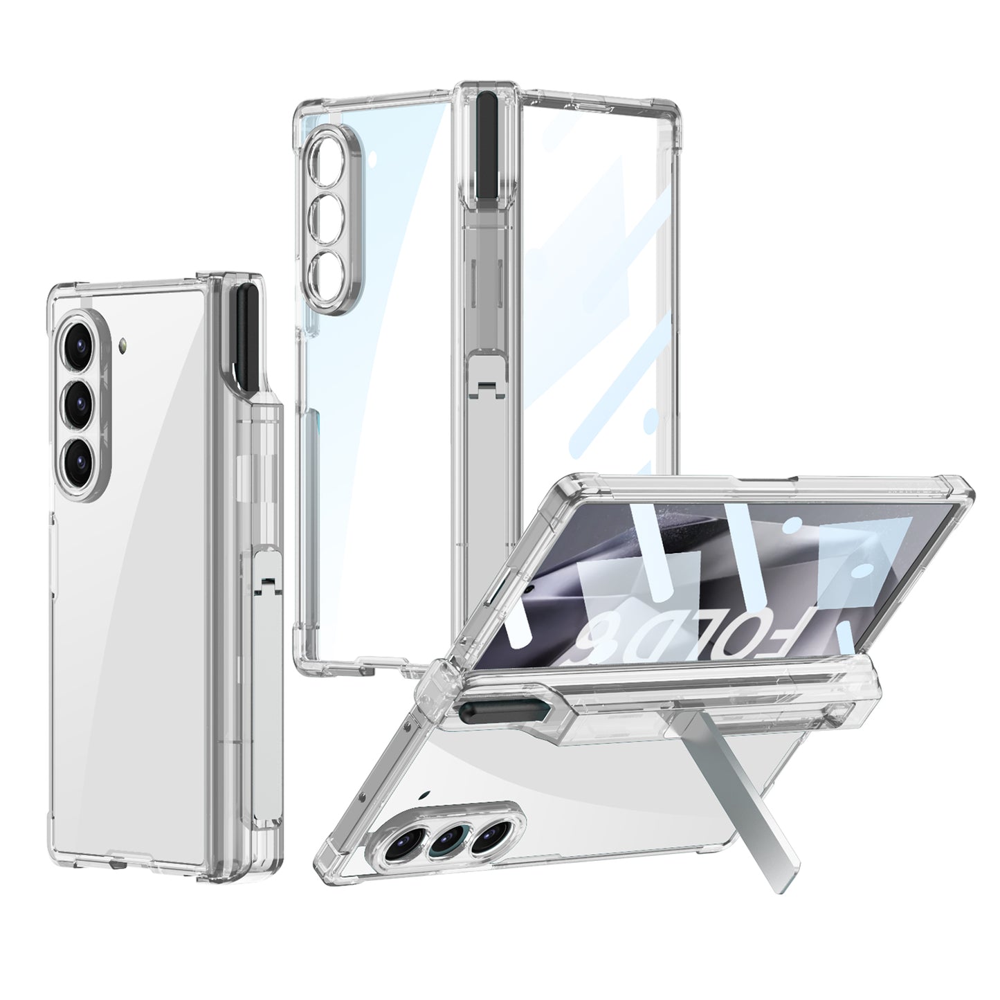 Transparent Shockproof Phone Case With Screen Protector & Pen Box For Galaxy Z Fold6