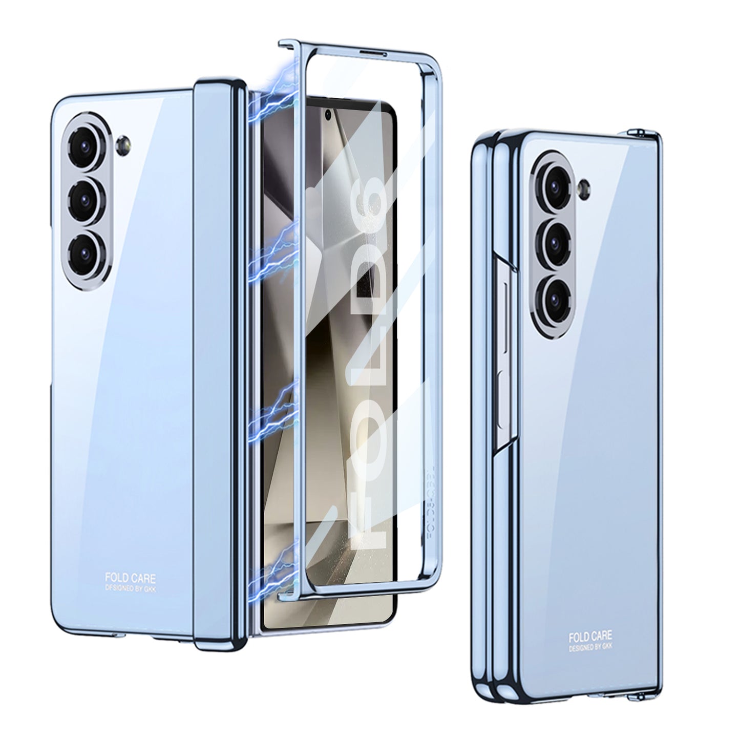 Transparent Magnetic Hinge Shockproof Phone Case With Screen Protector For Galaxy Z Fold6