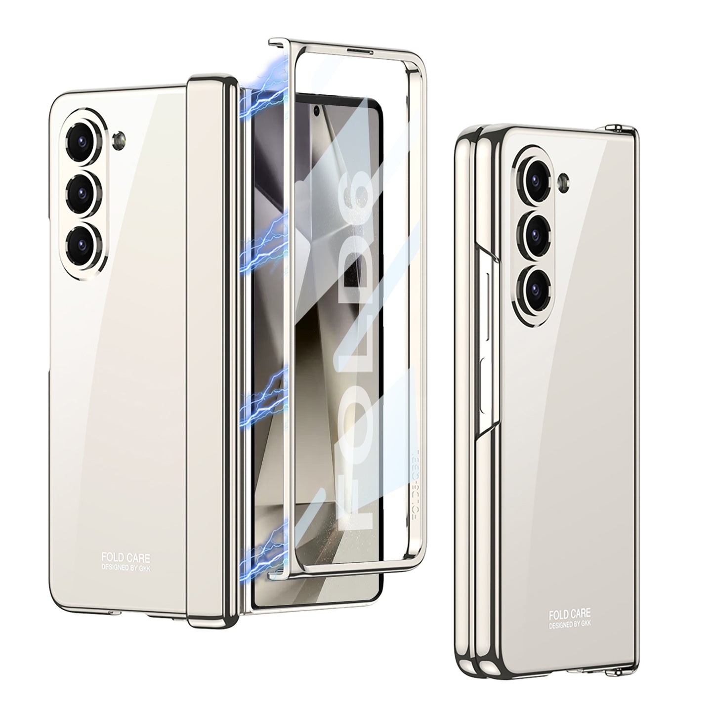 Transparent Magnetic Hinge Shockproof Phone Case With Screen Protector For Galaxy Z Fold6