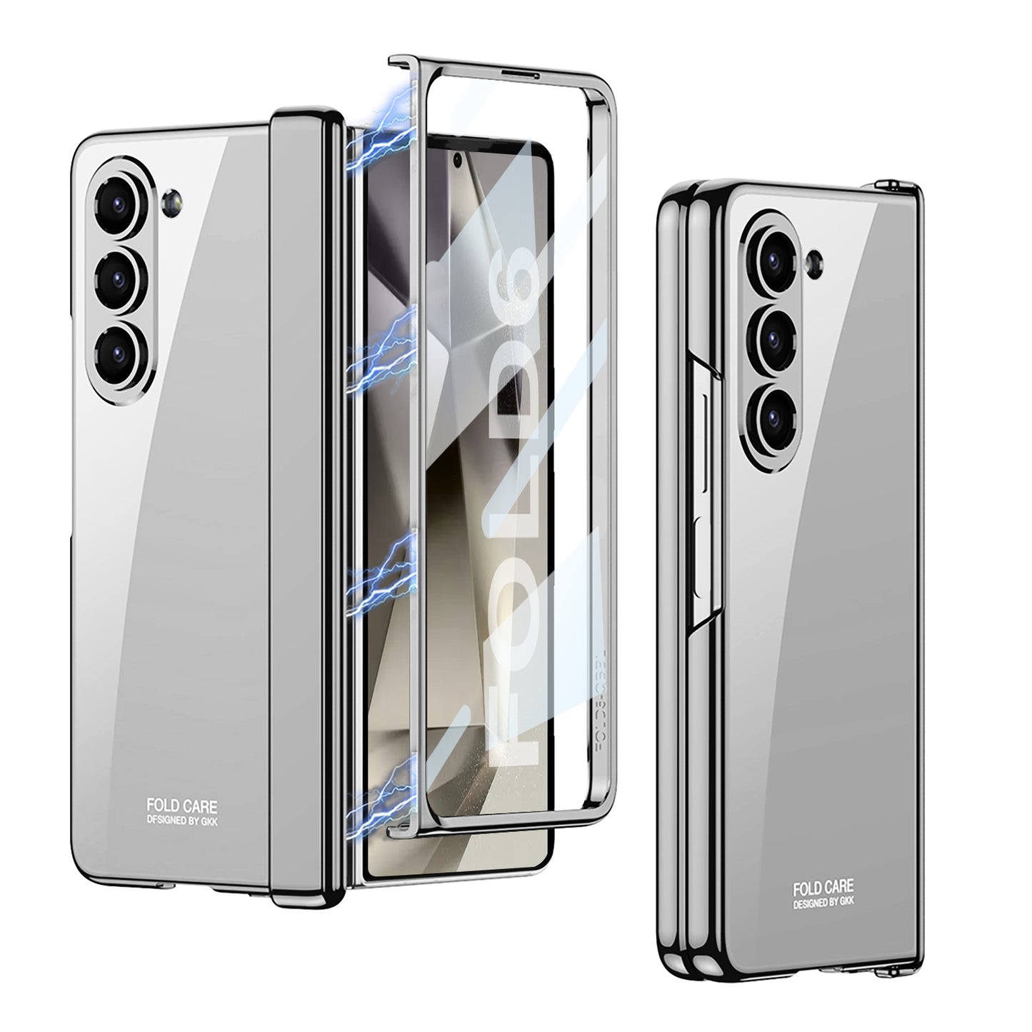 Transparent Magnetic Hinge Shockproof Phone Case With Screen Protector For Galaxy Z Fold6