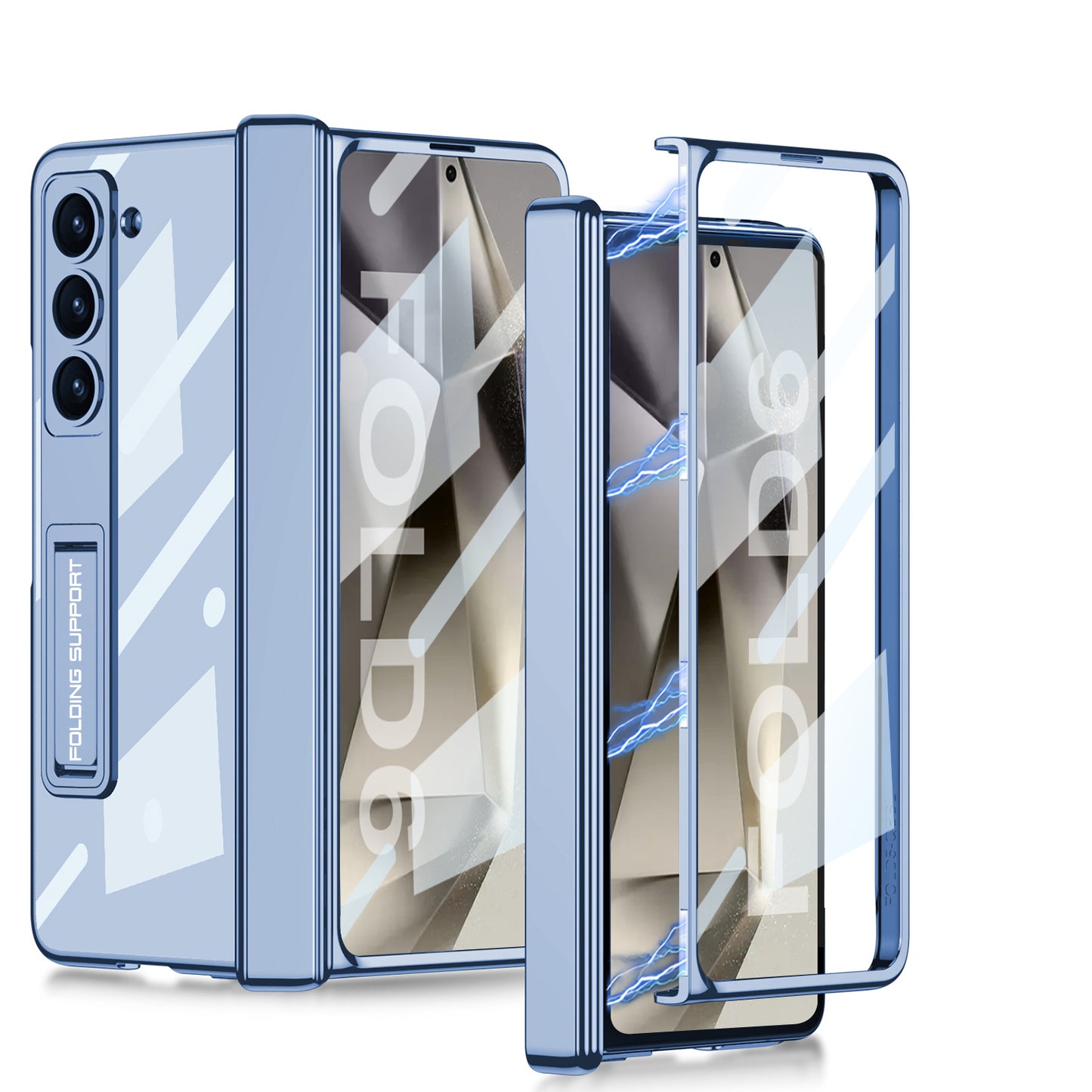 Transparent Magnetic Hinge Bracket Shockproof Phone Case With Screen Protector For Galaxy Z Fold 6/5/4