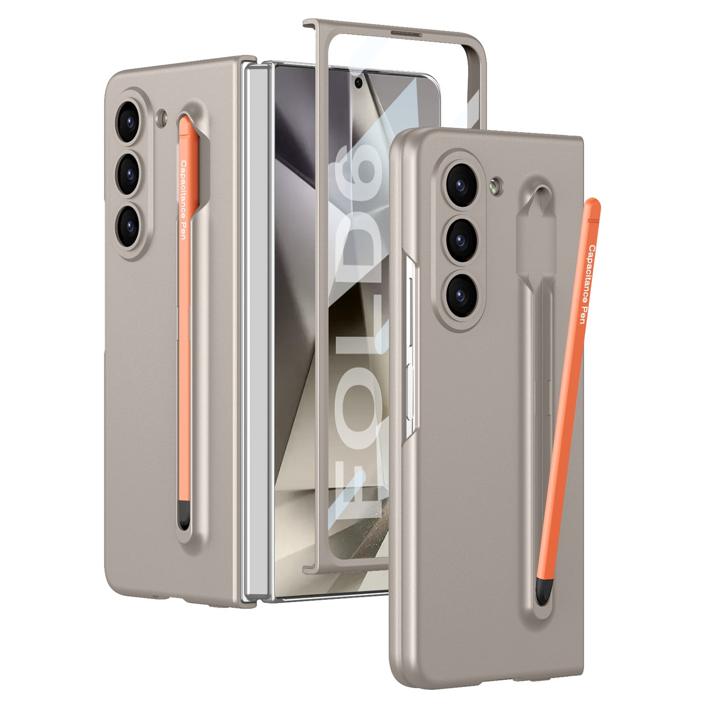 Shockproof Phone Case With Pen Tray Shell and Film For Galaxy Z Fold 6