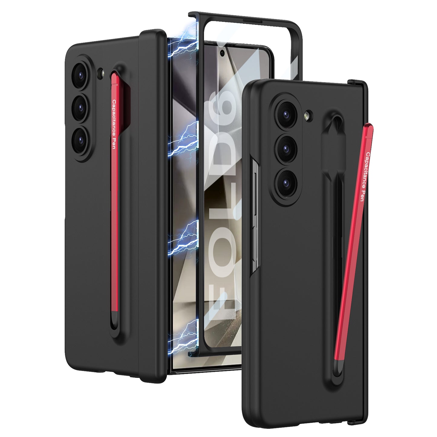 Magnetic Hinge Anti-fall Protective Phone Case With Pen Tray Shell and Film For Galaxy Z Fold6