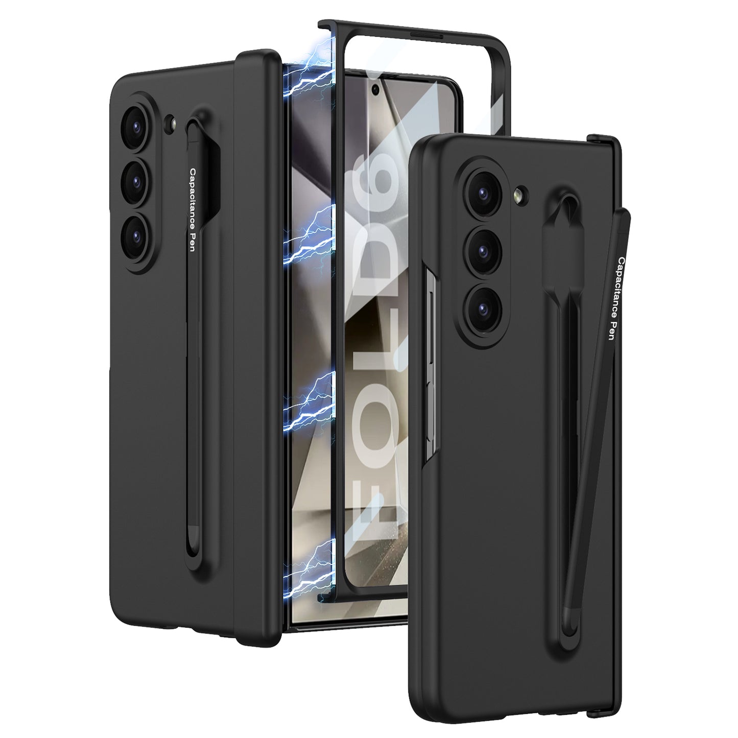 Magnetic Hinge Anti-fall Protective Phone Case With Pen Tray Shell and Film For Galaxy Z Fold6